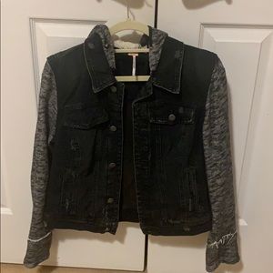 Free People Denim Jacket. Size Large. Grey/Black.